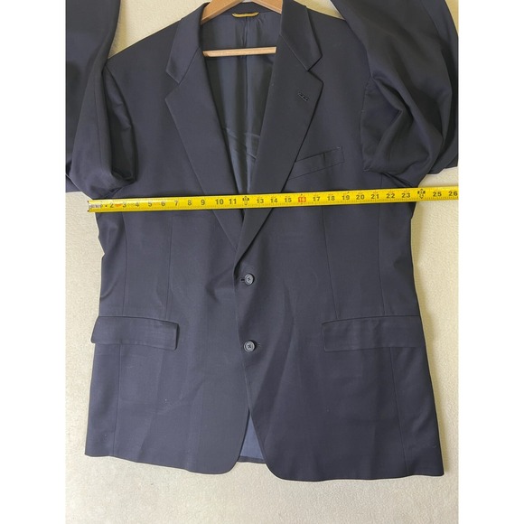 Hart Schaffner Marx Gold Trumpeter Blazer Men's 46R Navy Blue 2 Button Wool - Picture 15 of 16